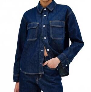 NEW SLVRLAKE fairview worker shirt in midnight mile blue